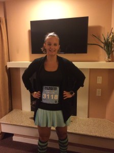 I kind of look like I am stumbling home from a party not heading out for a race.